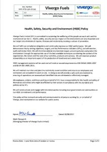 Our Health, Safety, Security and Environment (HSSE) Policy (rev 2.3 ...